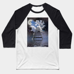 Ladder to Night Sky Baseball T-Shirt